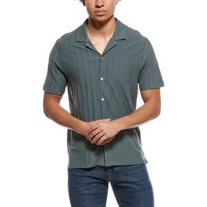 Truth Mens  Textured Cuban Shirt, Green